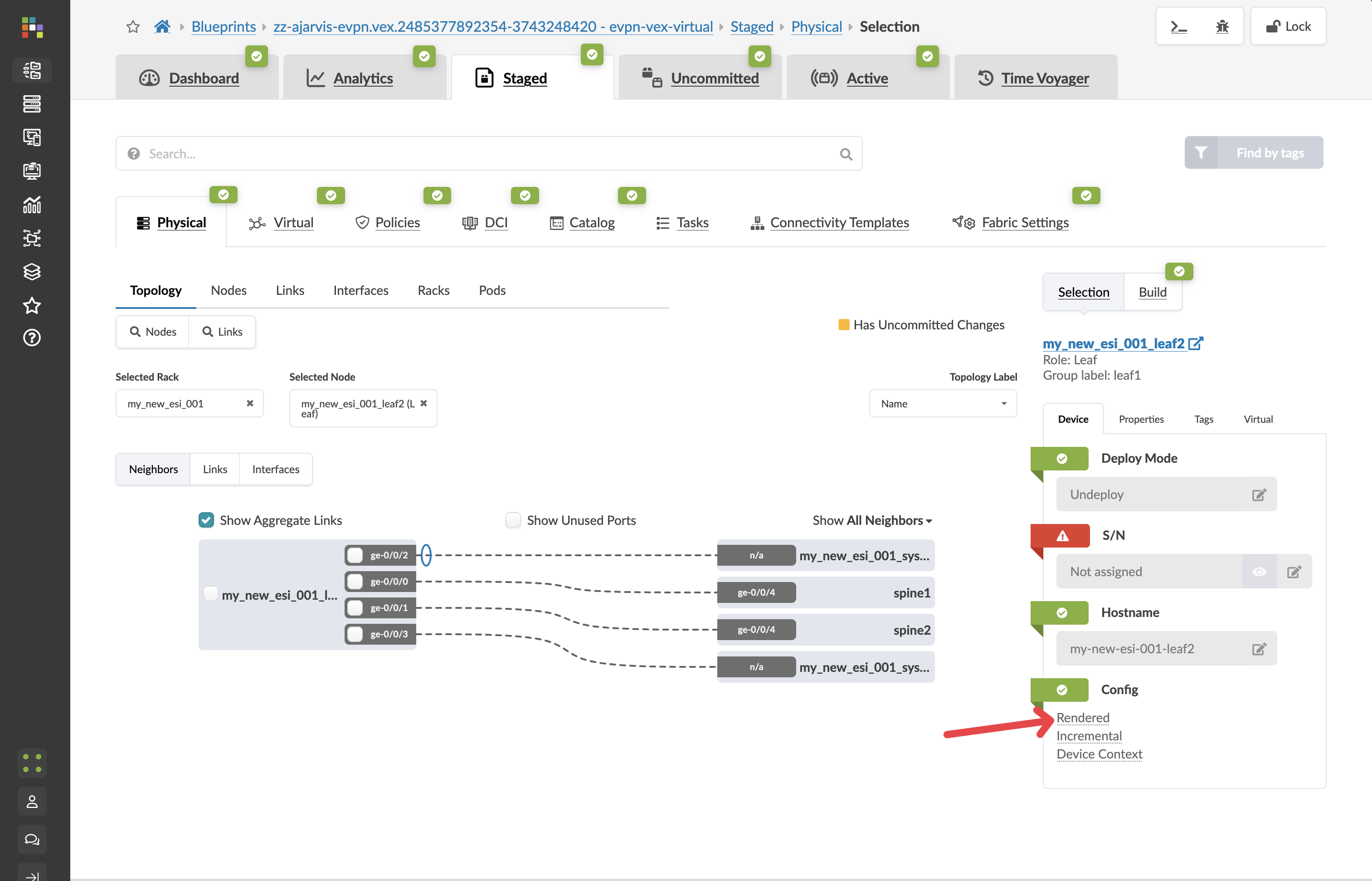 Rendered Configuration